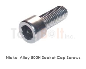Incoloy 800H socket head cap screws per DIN 912 and ASTM B408, UNS N08810